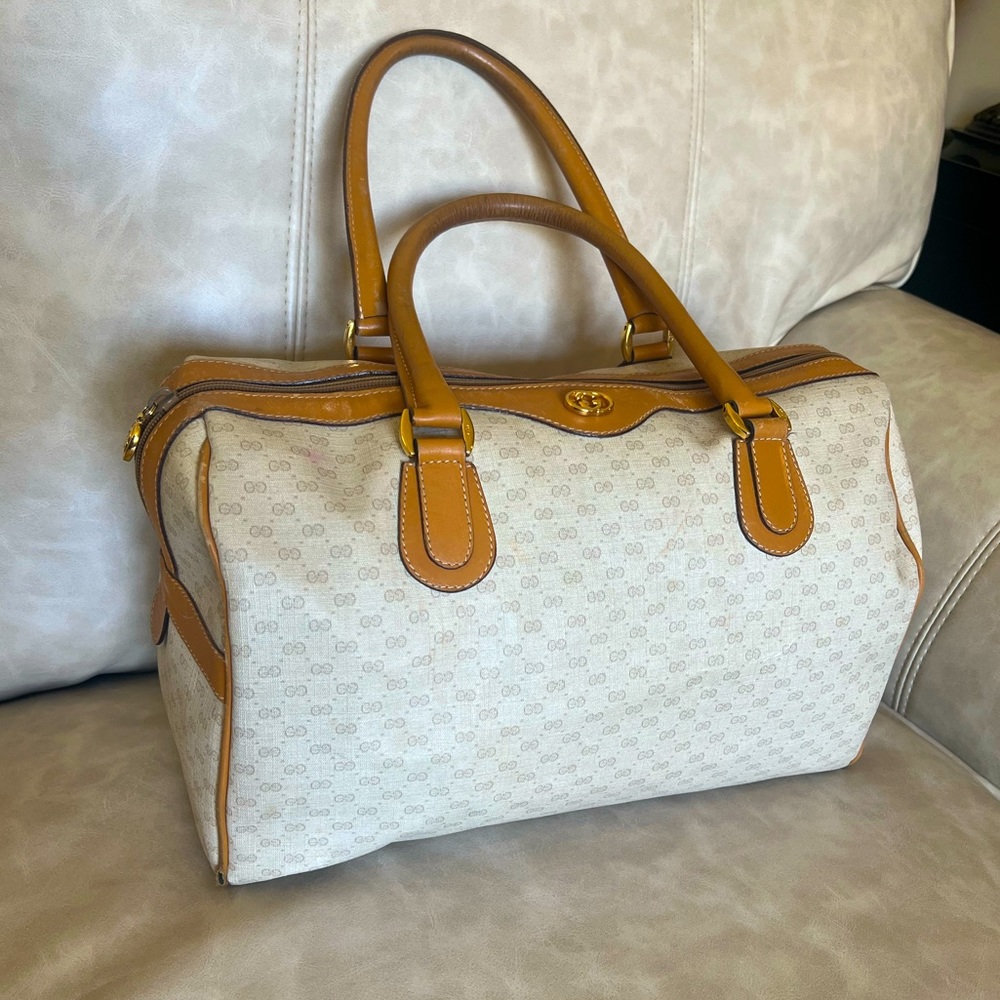 GUCCI | GG Boston Bag | Cream/Tan | White
